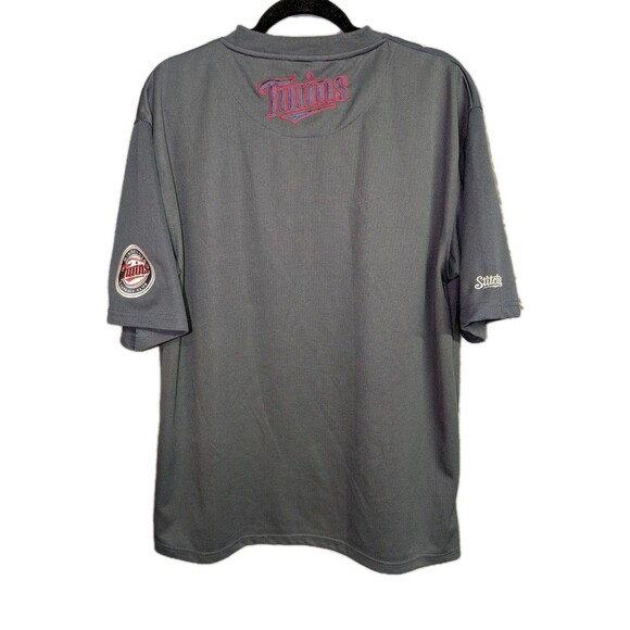Stitches MLB Minnesota Twins Baseball Jersey Shirt Men’s Sz L Gray Embroidery - Picture 2 of 11